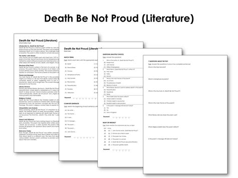 Death Be Not Proud (Literature) | Made By Teachers
