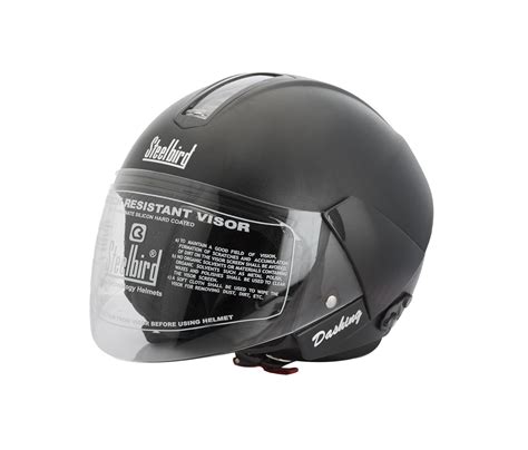 Steelbird SB-33 Eve Glossy Black Women Helmet with Plain Visor,580 mm ...