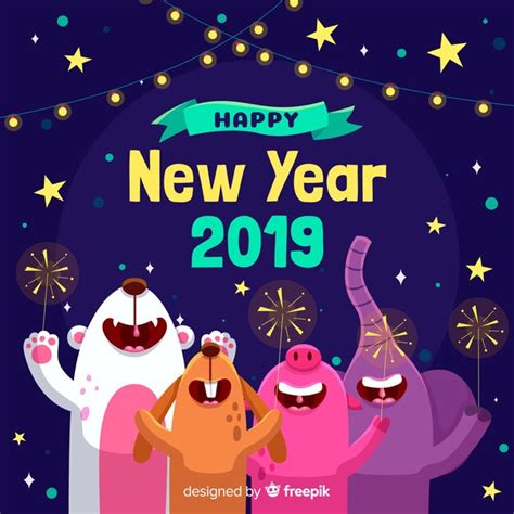 Anno nuovo sfondo 2019 | Vettore Gratis