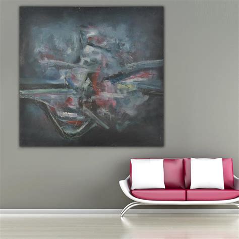 999Store Framed Canvas Abstract Black Art Handmade Painting (112x112cm ...