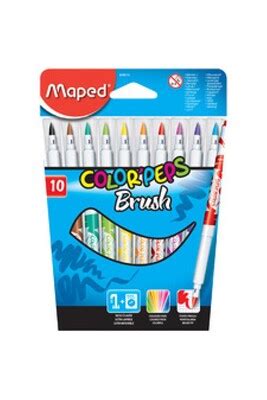 Stylos feutres Maped Feutre COLOR'PEPS Brush, étui en carton de 10 | Darty