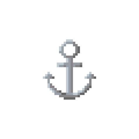 Ilustracyjna grafika wektorowa kotwicy w stylu sztuki pikseli | Wektor ...