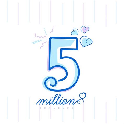 Premium Vector | Five million followers or subscribers celebration ...