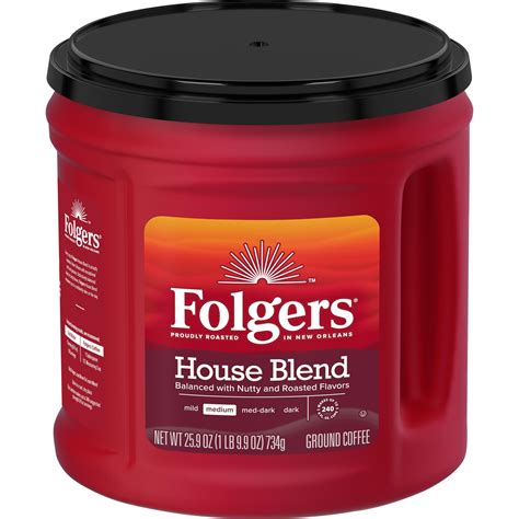 Folgers Coffeehouse Blend Ground Coffee, Medium Dark Roast Coffee, 25.9 ...