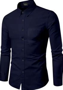 FUBAR Men Solid Formal Dark Blue Shirt - Buy FUBAR Men Solid Formal ...
