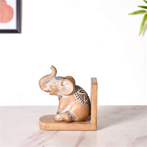 Engraved Elephants Bookends For Home Decor Online - Premium Book Stand ...