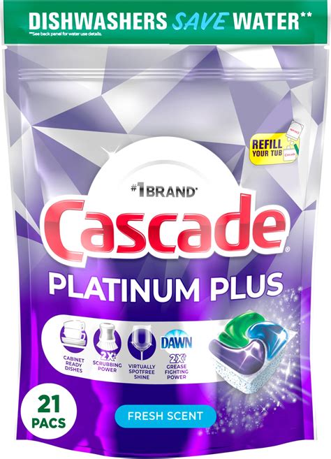 Amazon.com: Cascade Platinum Plus Dishwasher Pods, Dishwasher Detergent ...