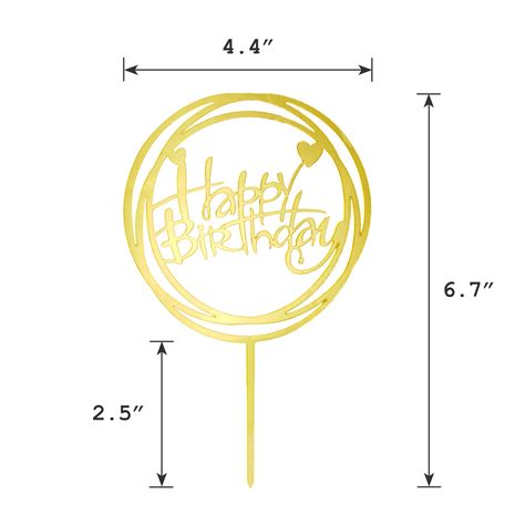Buy 4 Pack Happy Birthday Cake Topper, Acrylic Cake Topper Birthday ...
