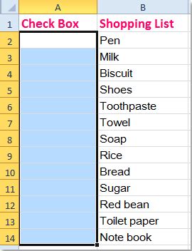 Image result for Adding Multiple Checkboxes In Excel