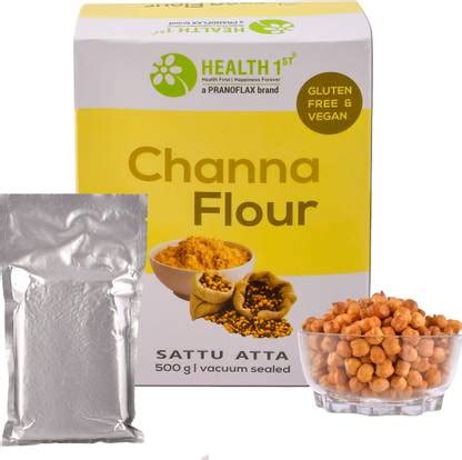 Health 1st FAT Reduced gluten Free, vegan CHANA FLOUR SATTU ATTA 500 gm ...