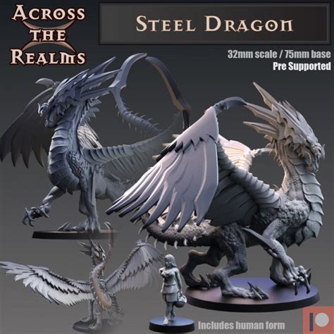 3D Printable Steel Dragon by Across the Realms