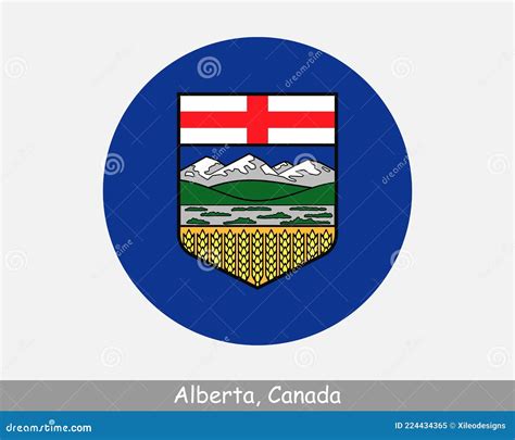 Alberta Canada Round Circle Flag. AB Canadian Province Circular Button ...