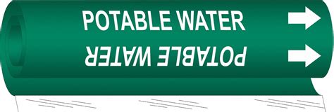 Potable Water, Green, Pipe Marker - 14H956|5744-O - Grainger