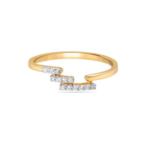 14KT Yellow Zigzag Treasures Gold Diamond Finger Ring