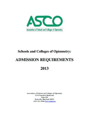 Fillable Online opted Schools and Colleges of Optometry - opted Fax ...