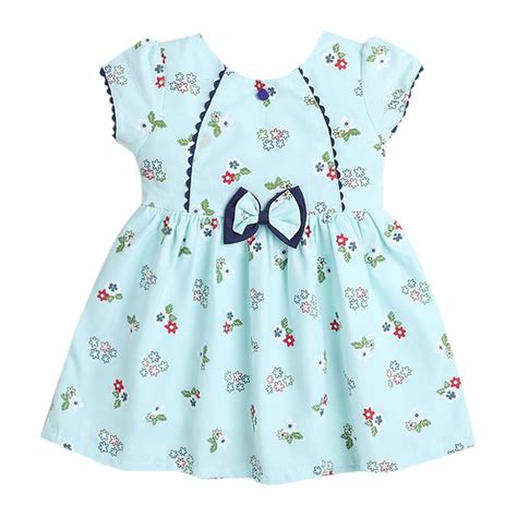 Buy Hopscotch Girls Cotton Floral Print Casual Dress in Green Color for ...