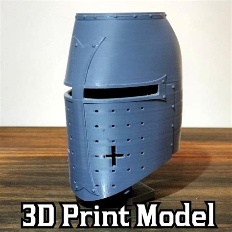 Templar Knight Crusader Helmet 3D Print Model | Medieval Renaissance ...