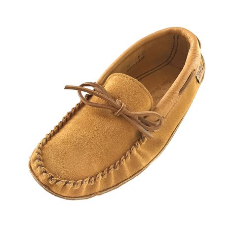 Men's Soft Sole Dark Tan Suede Moccasins with Leather Trim 78DT-C