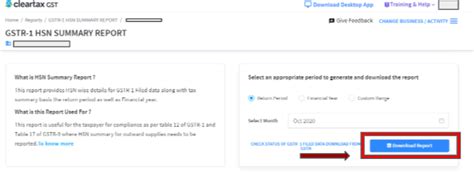 GSTR-1 HSN Summary Report - Product Help and Support