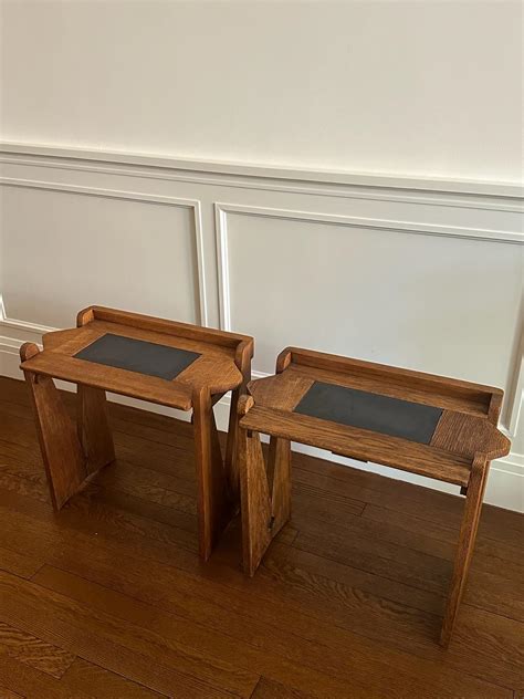 Pair of Mid Century Oak Side Tables For Sale at 1stDibs