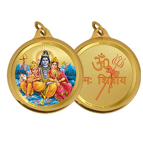Shiv Parivar & Om 18 mm Gold Plated Pendant | Diviniti – DIVINITI ...