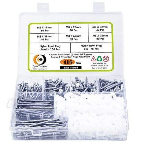 Epi-Torque 415 Pcs Counter Sunk Phillip Plus Head Self Tapping Full ...