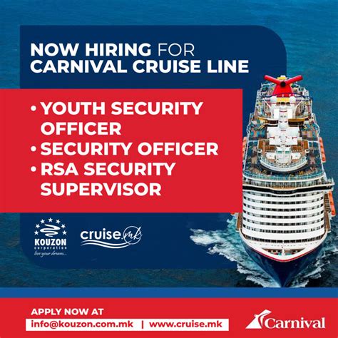 Carnival Cruise Line - SECURITY Department Kouzon Cruise Ship Jobs