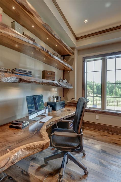 50 Stylish Modern Rustic Decor Ideas for Your Home Office | Rustic home ...