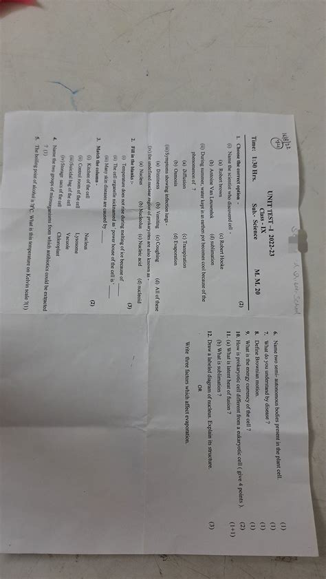 Image result for Class 9 Science Worksheet Question Paper