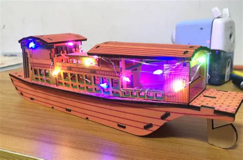 南湖红船模型摆件工艺品手工拼装实木船儿童益智榫卯玩具DIY礼品-阿里巴巴