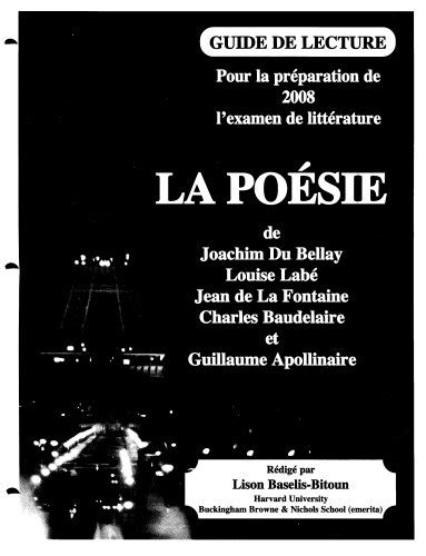 LA Poesie: Guide De Lecture : Pour LA Preparation De 2004 L'Examen De ...