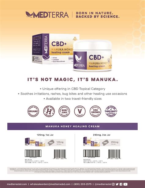 Medterra CBD + Manuka Cream - Cool Blue Distribution