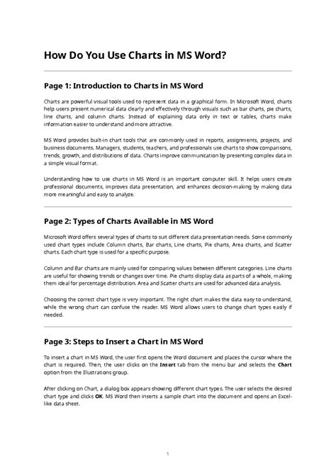 Using Charts in MS Word: A Comprehensive Guide - Studocu