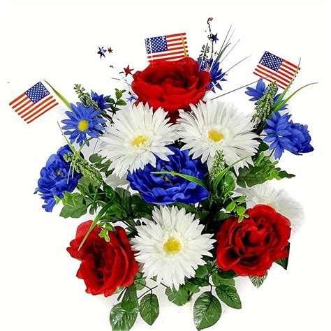 Grave Flowers for Cemetery Memorial Day, Patriotic Memorial Bouquet ...