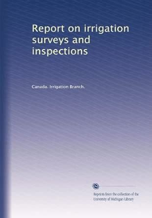 Report on irrigation surveys and inspections : Amazon.in: Books