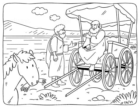 Philip And The Ethiopian Coloring Page | Childrens church lessons ...