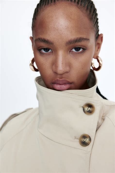 Short Twill Trench Coat - Beige - Ladies | H&M US