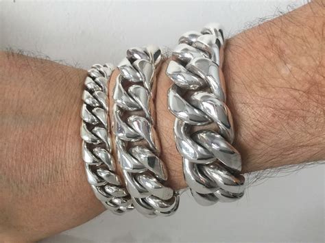 15-20-25MM Thick, Heavy and Chunky Miami Cuban Link Bracelets for Men ...
