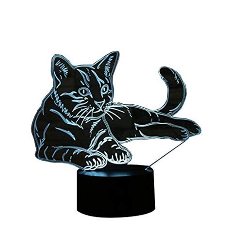 Buy VETCS Bedside Lamps Cat， 3D Night Light Animal Variable Mood Light ...