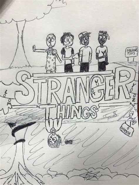 Stranger Things Drawing Tutorial 的图像结果