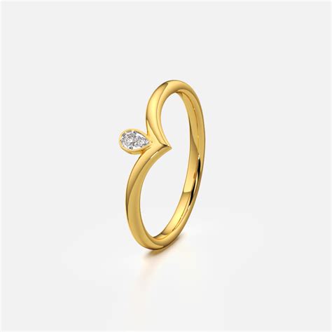 Crown Tip Wishbone Ring in 18K Gold Vermeil with Moissanite