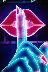 Ssshhhh Be Quiet Finger on Lips Neon Light Photo Photograph Cool Wall ...