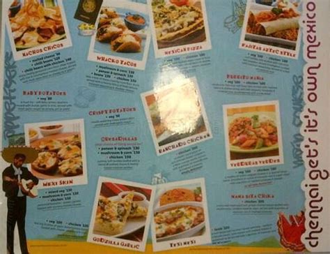 Menu at Sammy Sosa, Chennai