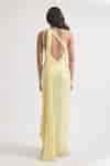 Buy Yellow Silk Sequins One Shoulder Lidia Embroidered Dress For Women ...