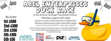 ABEL Enterprises Rubber Duck Race at the Simcoe Heritage Friendship ...