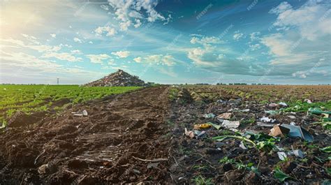 Premium Photo | A trashed landfill is shown before and after it has ...