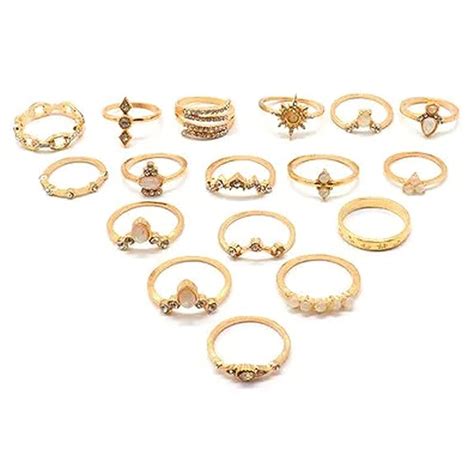 Fashion Frill Ring For Girls Golden Ring AD Studded Flower Star Designs ...