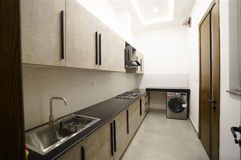 Modern luxury house kitchen premium photo | Premium Photo