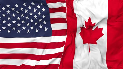 United States and Canada Flags Together Seamless Looping Background ...