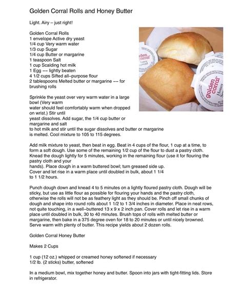 Golden Corral Rolls Recipe